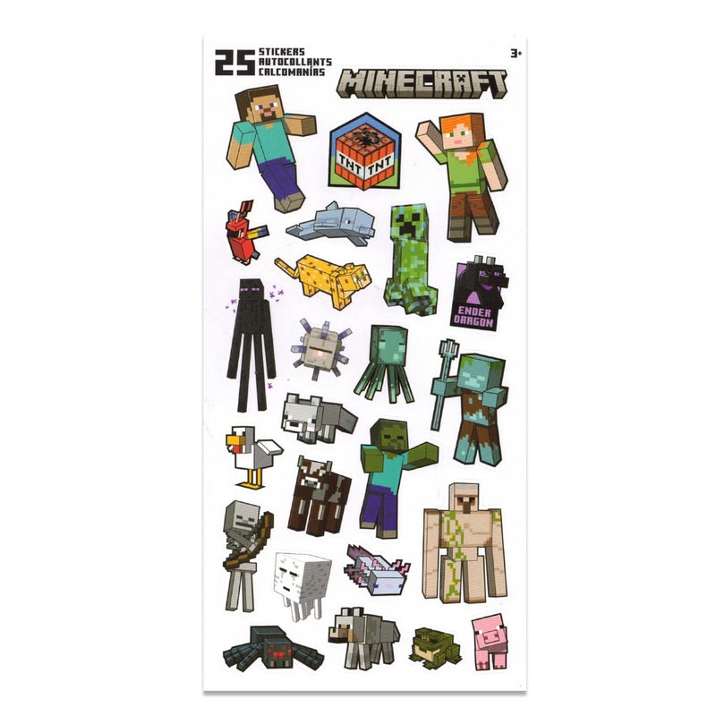 Minecraft Party Favor Set - Bundle with 12 Video Game Erasers Featuring Creeper, Zombie, More Plus Stickers | Minecraft Party Supplies Kit for Kids, Boys, Girls - Image 3